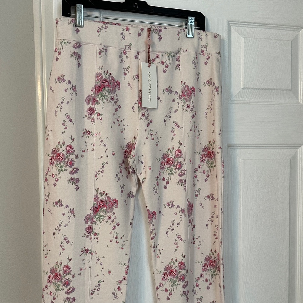LoveShackFancy Floral Cream Leggings